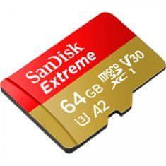 SanDisk Extreme microSDXC 64GB + SD Adapter 170MB/s & 80MB/s A2 C10 V30 UHS-I U3