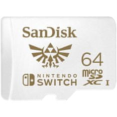 SanDisk MicroSDXC za Nintendo Switch 64GB, do 100MB/s branje, 60MB/s pisanje, U3, C10, A1, UHS-1