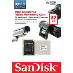 SanDisk High Endurance video microSDHC 32GB + SD Adapter Full HD / 4K video, do 100/40 MB/s C10, U3, V30