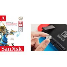 SanDisk MicroSDXC za Nintendo Switch 64GB, do 100MB/s branje, 60MB/s pisanje, U3, C10, A1, UHS-1