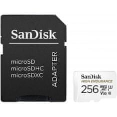 SanDisk High Endurance video microSDHC 256GB + SD Adapter Full HD / 4K video, do 100/40 MB/s C10, U3, V30