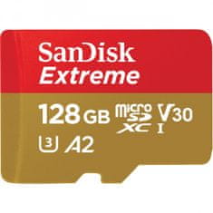 SanDisk Extreme microSDXC Mobile Gaming 128GB hitrost190MB/s & 90MB/s A2 C10 V30 UHS-I U3