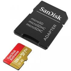 SanDisk Extreme microSDXC 128GB for Action Cams and Drones + SD Adapter 190MB/s & 90MB/s A2 C10 V30 UHS-I U3