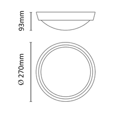 Asalite Stropna LED luč, 24W, IP65, 4000K, 1800lm