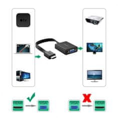 Ugreen HDMI na VGA + 3.5MM Audio+MicroUSB konverter črn - box