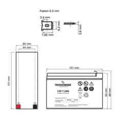 Tecnoware Baterija/akumulator 12V 7,2Ah