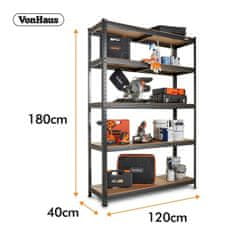 VonHaus Extra Wide 1.8m 5 polični regal