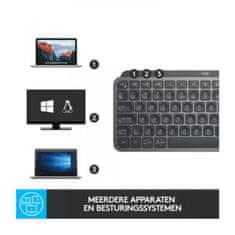 Logitech Tipkovnica MX Keys Mini, grafitna barva, SLO g.