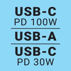 Sandberg Sadberg avtomobilski polnilnik 3in1 130W USB-C PowerDelivery