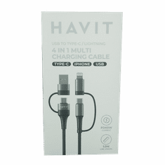 Havit Kabel za polnjenje 4v1 USB / USB-C na USB-C / Lightning, 1M