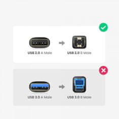 Ugreen Tiskalniški kabel USB-B (moški) - USB 2.0 (moški) 480mbps 2M črn