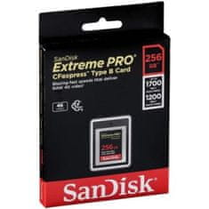 SanDisk Extreme PRO CFexpress Tip B, 256GB, 1700MB/s Branje, 1200MB/s Zapisovanje