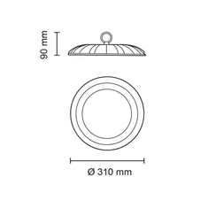 Asalite LED stropna svetilka HIGHBAY, 150W, 4500K, 22.500lm