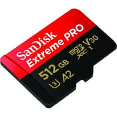 SanDisk Extreme PRO microSDXC 512GB + SD Adapter do 200MB/s & 140MB/sA2 C10 V30 UHS-I U3