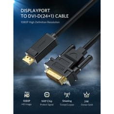 Ugreen DisplayPort na DVI (24+1) kabel 1.5m - polybag