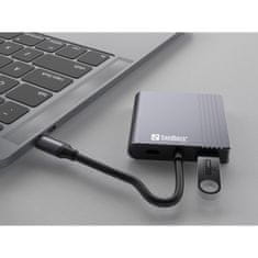 Sandberg USB-C 2xHDMI + USB + Power Delivery priklopna postaja za 2 monitorja