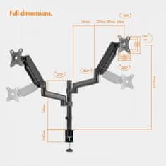 VonHaus Dvojni nosilec za monitor do diagonale 32'', plinski drog