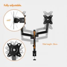 VonHaus Dvojni nosilec za monitor do diagonale 32'', plinski drog