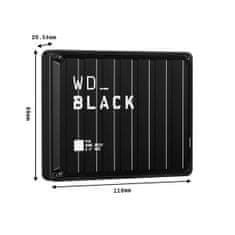 WD Zunanji disk BLACK P10 2TB USB 3.0, črn