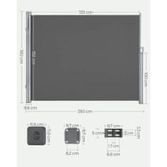 Songmics Stranski senčnik 160 x 350 cm antracit, GSA165G02