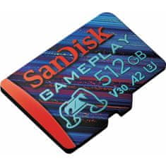 SanDisk GamePlay microSDXC UHS-I Card, 512GB Gaming microSDXC, 190MB/s, 130MB/s W, UHS-I, V30, U3, C10, RPD1, 