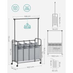 Songmics Košara za perilo s 4 predelki RLS44GS