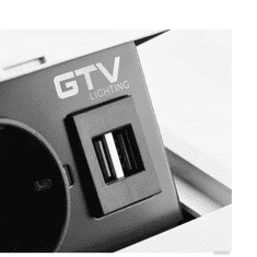 GTV Vgradna vtičnica AVARO 1x230V + 2xUSB-A