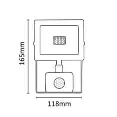 Asalite LED Bela Slim Reflektor 10W 4500K (900 lumnov) + Senzor