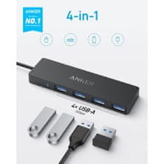 Anker Ultra Slim 4-port USB-C hub črn