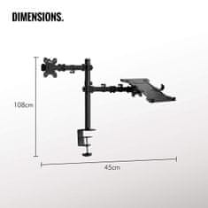 VonHaus Dvojni namizni nosilec za monitor in prenosnik