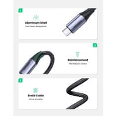 Ugreen USB-C 3.1 M/M Gen2 5A kabel 100W 1m (črn) - polybag