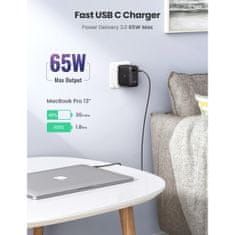 Ugreen USB-A in 3xUSB-C 65W GaN hitri polnilec