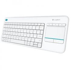 Logitech Brezžična tipkovnica K400 Plus Wireless Touch bela (Unifying, SLO gravura)