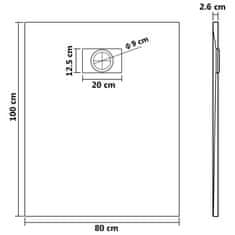 Vidaxl Kad za tuš SMC rjava 100x80 cm