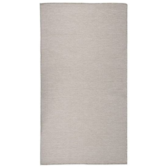 Vidaxl Zunanja preproga ploščato tkanje 80x150 cm taupe