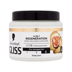 Schwarzkopf Gliss Regeneration 4-in-1 Hair Mask obnovitvena maska za suhe in poškodovane lase 400 ml za ženske