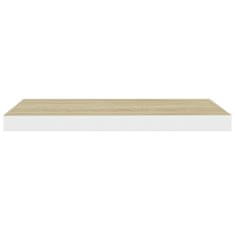 Vidaxl Stenska polica barva hrasta in bela 60x23,5x3,8 cm MDF