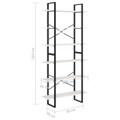 Vidaxl Visoka omara bela 100x30x210 cm trdna borovina