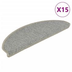 Vidaxl Samolepilne preproge za stopnice sisal 15 kosov 65x21x4 cm