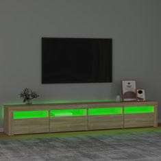 Vidaxl TV omarica z LED lučkami sonoma hrast 240x35x40 cm