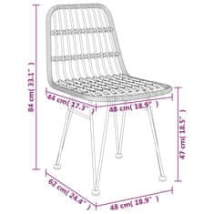 Vidaxl Vrtni stol 2 kosa 48x62x84 cm PE ratan