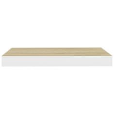 Vidaxl Stenske police 2 kosa barva hrasta in bela 40x23x3,8 cm MDF