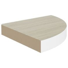 Vidaxl Kotne stenske police 2 kosa hrast in bele 35x35x3,8 cm MDF