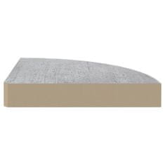 Vidaxl Kotne stenske police 4 kosi betonsko sive 25x25x3,8 cm MDF