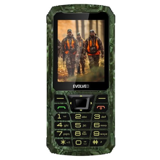 Evolveo StrongPhone Z6, vodoodporen, vzdržljiv, Dual SIM, lovska \"camo\"