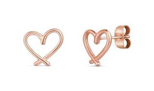 Vuch Minimalistični bronasti uhani Emery Rose Gold Heart