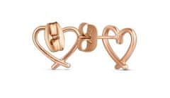 Vuch Minimalistični bronasti uhani Emery Rose Gold Heart