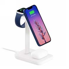 Miramarket Twelve South HiRise 3 Wireless Charging Stand - stoječi brezžični polnilec za tri naprave, združljiv z MagSafe 20W (bela)