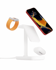 Miramarket Twelve South HiRise 3 Wireless Charging Stand - stoječi brezžični polnilec za tri naprave, združljiv z MagSafe 20W (bela)