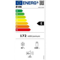 VOX electronics KG 2710 SE kombinirani hladilnik, srebrn